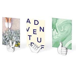 Hands Up chrome photo holders